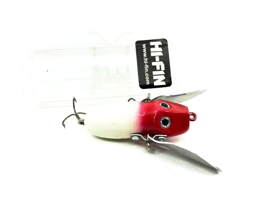 Hi-Fin Bass Creeper Lure, White/Red Head Color in Box