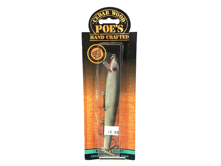 Poe's Cruise Minnow Series 2800, #92 Hot Silver Black Back Color on Card