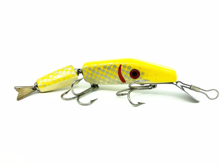 Alzbaits Al Tumas Jointed Pikie Metal Tail Musky Lure, Yellow/Scale Finish - Signed