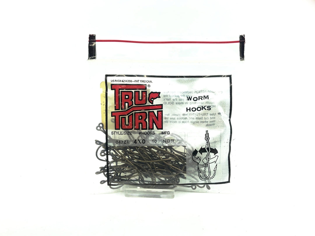 Tru Turn Worm Hooks 4/0 - 50 Count