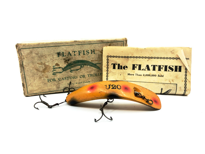 Vintage Helin Flatfish U20, Y Yellow Color with Box - 1945