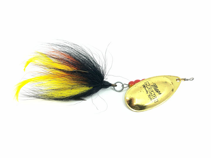 Mepps Magnum Musky Killer, Gold Blade/Black, Yellow & Orange Bucktail Color w/Box