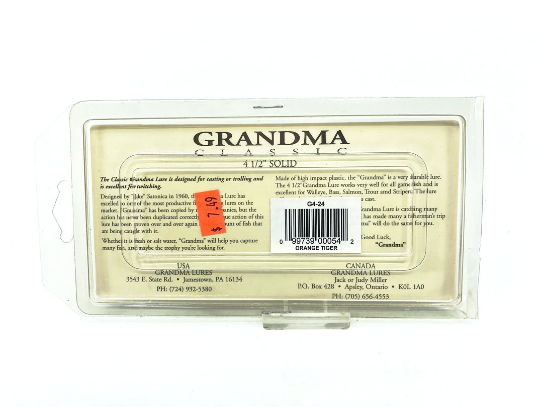 Grandma Classic 4 1/2", #24 Orange Tiger Color on Card