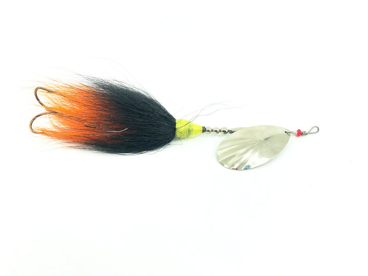 Musky Bucktail Spinner, Black/Orange Color