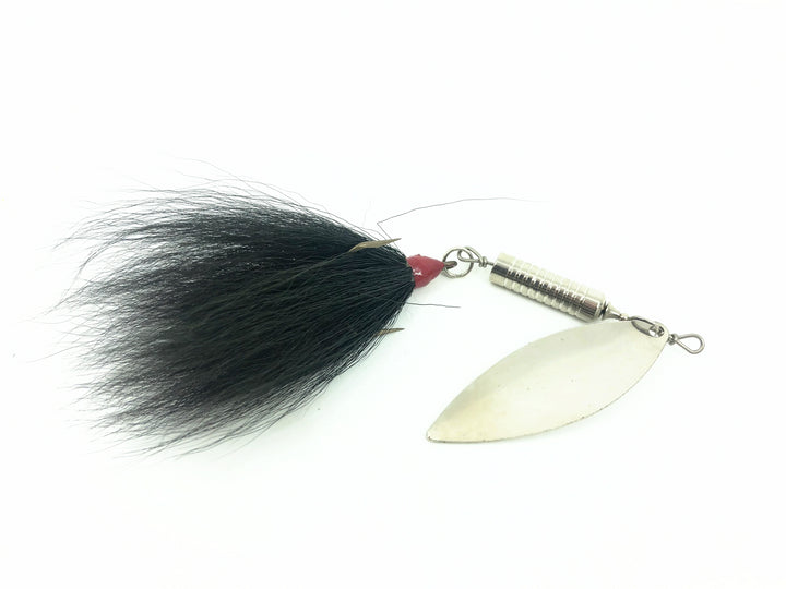 Grim Reaper Inline Bucktail Long Spinner 1.4oz, Silver Blade/Black Bucktail Color