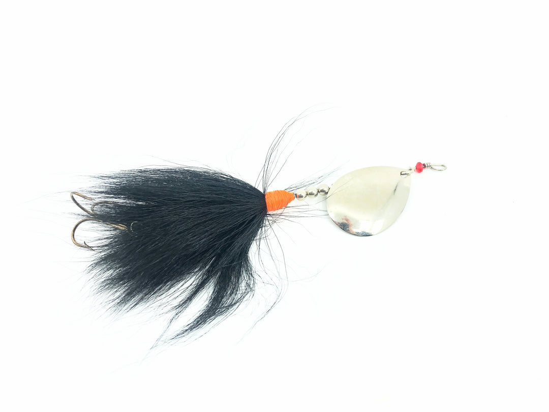 Musky Bucktail Spinner, Silver Blade/Black Tail Color - Colorado Blade 1oz