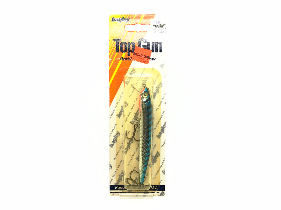 Bagley TG4 Top Gun 4, TG4-F7S Blue on Silver Chrome/Tiger Stripes Color, New on Card