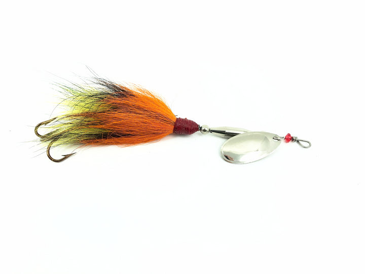 Pike Bucktail Spinner, Silver Blade/Perch Tail Color - French Blade