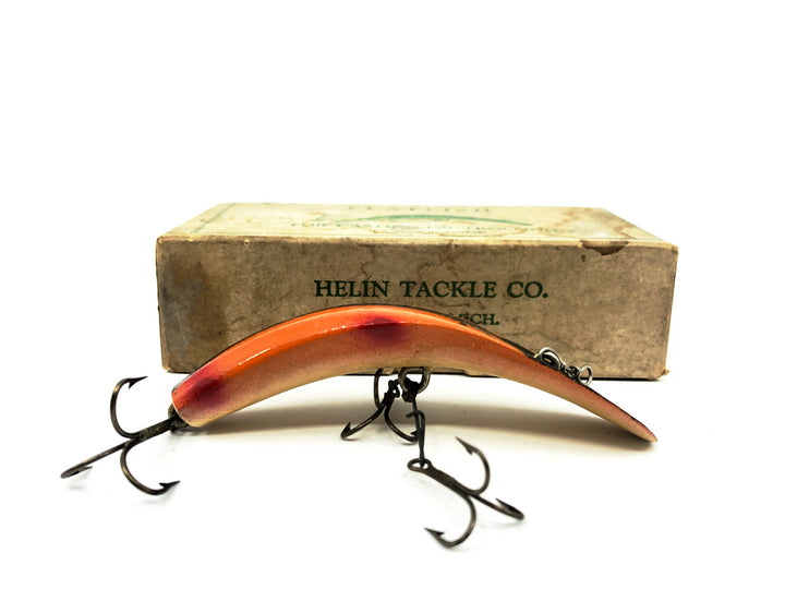 Vintage Helin Flatfish T4, OB Orange Black Stripe Color with Box - 1947