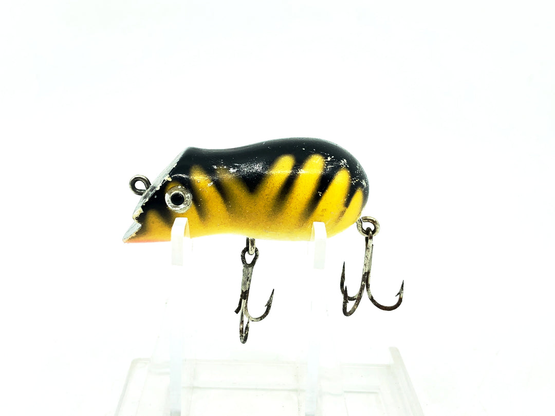 Vintage Swimming Mouse lure, Yellow Tiger Color