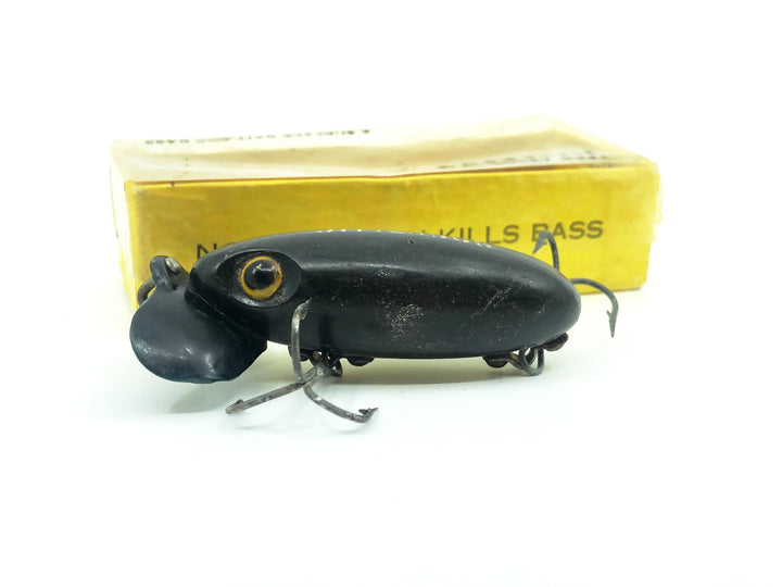 Arbogast Plastic Black Lip Jitterbug 1940's WWII Era, Black Color - War Bug!