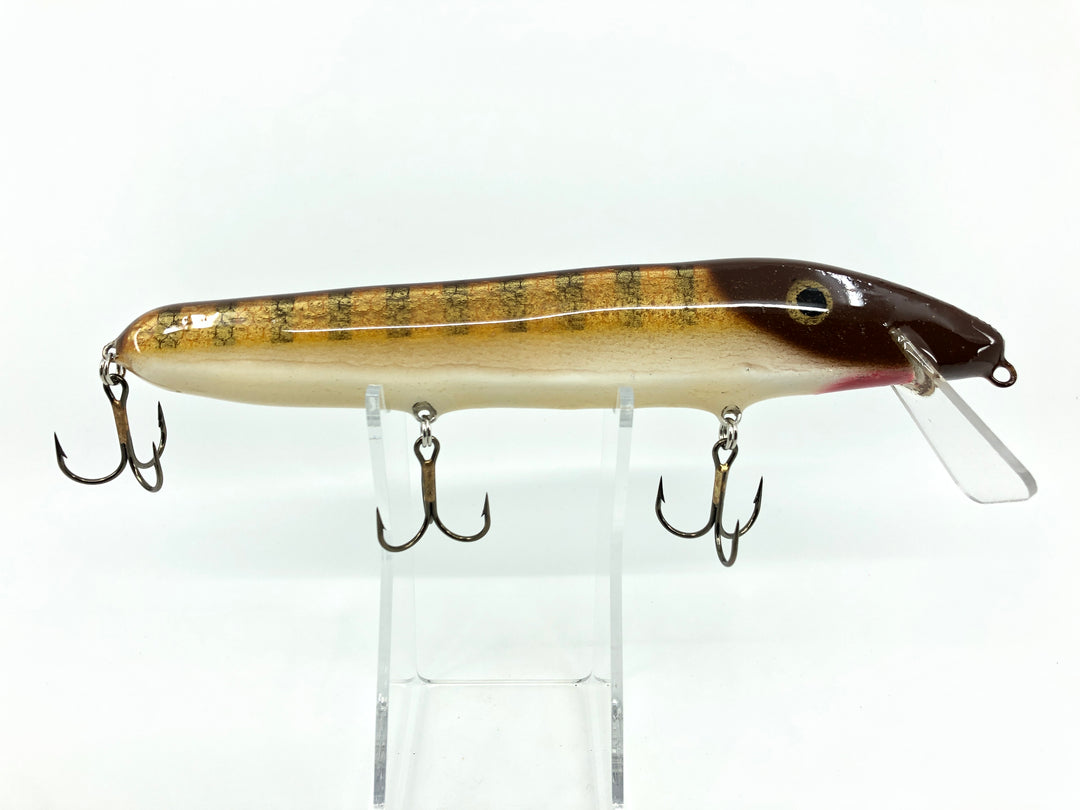 Crane 208 Musky Lure, Brown Perch/White Belly Color.