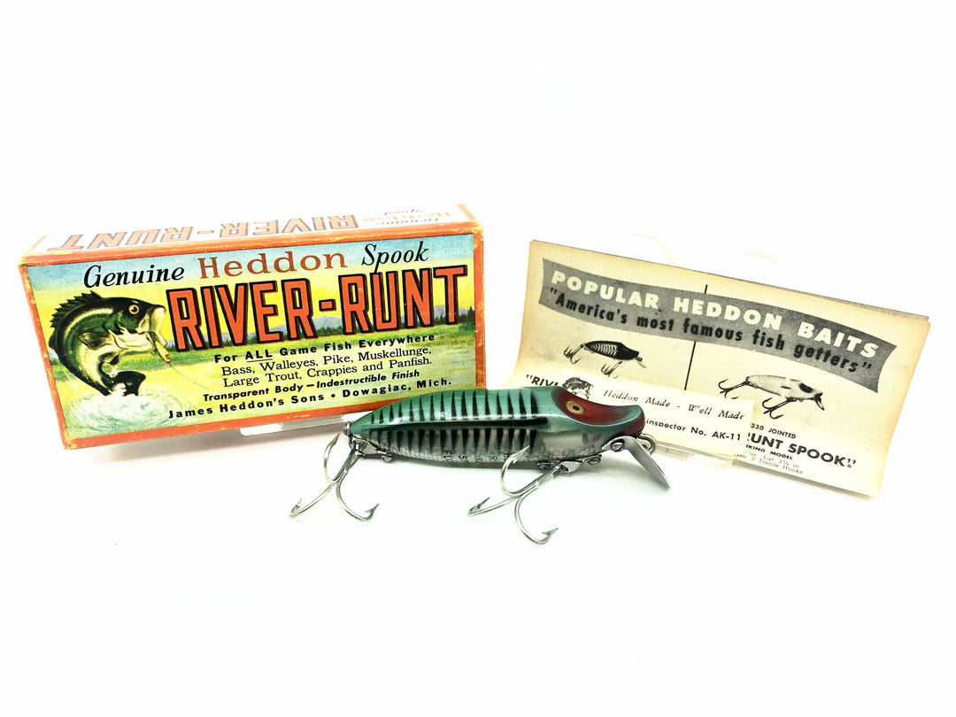 Heddon Floating River Runt 9400, XRG Green Shore Minnow Color w/Box