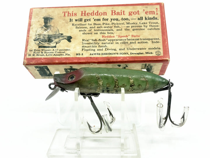 Heddon River Runt Spook Floater, 9409-GW Glow Worm Color w/Box - Intro Foil and Paperwork