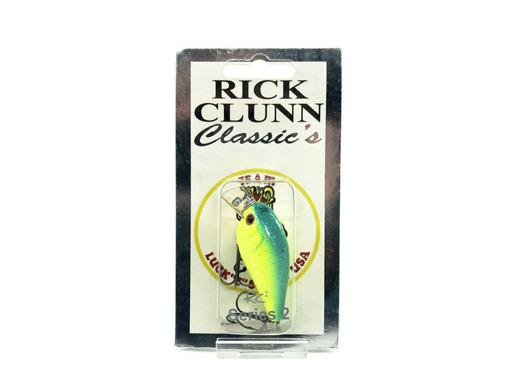 Rick Clunn Luck-E-Strike RC2 Series 2, True Blue/Chartreuse Color on Card