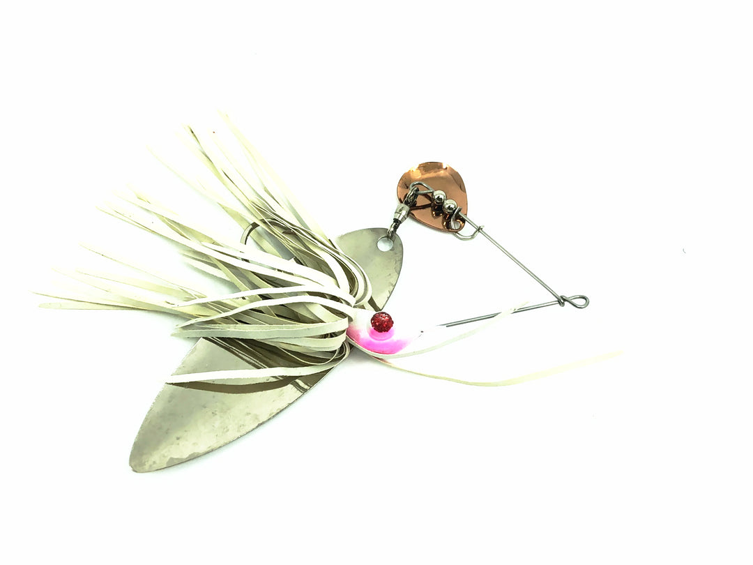 Bumble Bee Bait Co. 3/8oz Sparkle Eyes Spinner, White Jig/Skirt Color