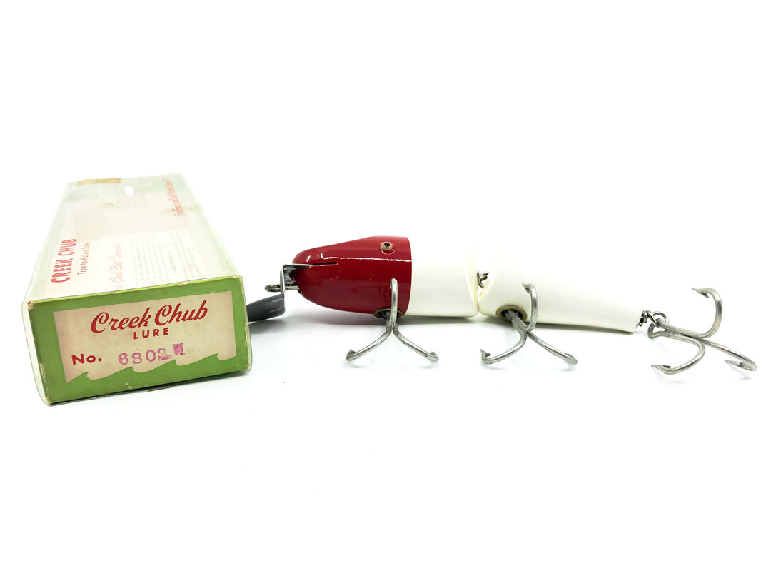 Creek Chub Jointed Striper Pikie 6800, #02 Red Head and White with Box