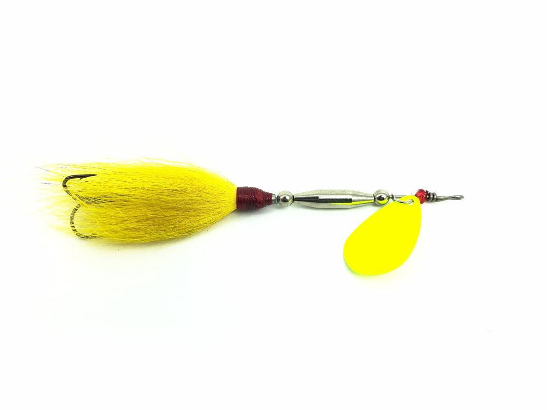 Pike Bucktail Spinner, Yellow Blade & Tail Color