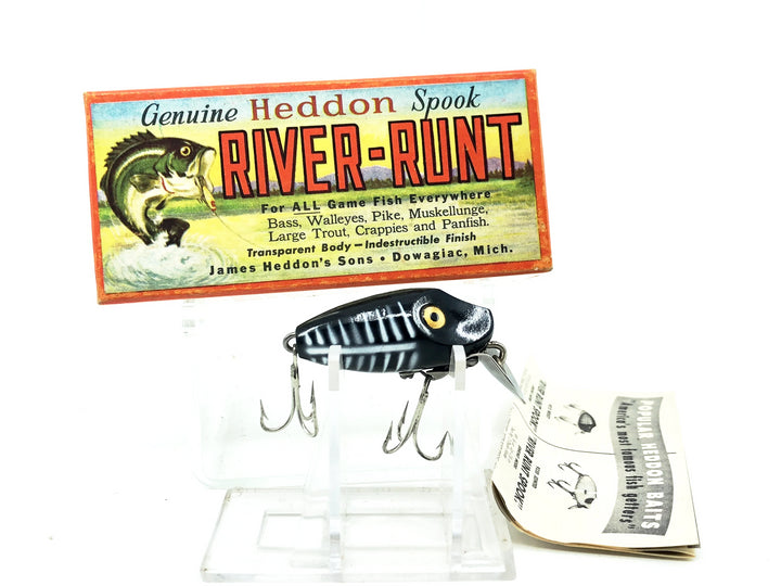 Heddon Midgit Digit River Runt 9020, XBW Black Shore Minnow Color w/ Box & Catalog