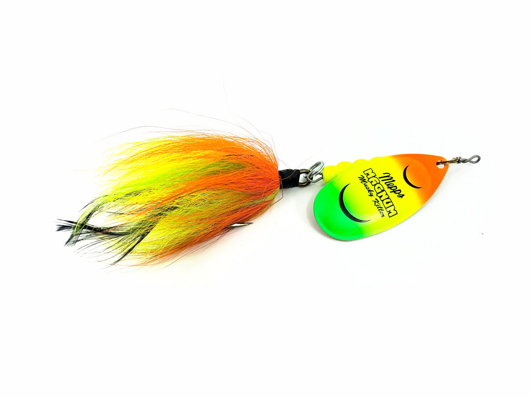 Mepps Magnum Musky Killer, Hot Firetiger Blade & Bucktail Color w/Box