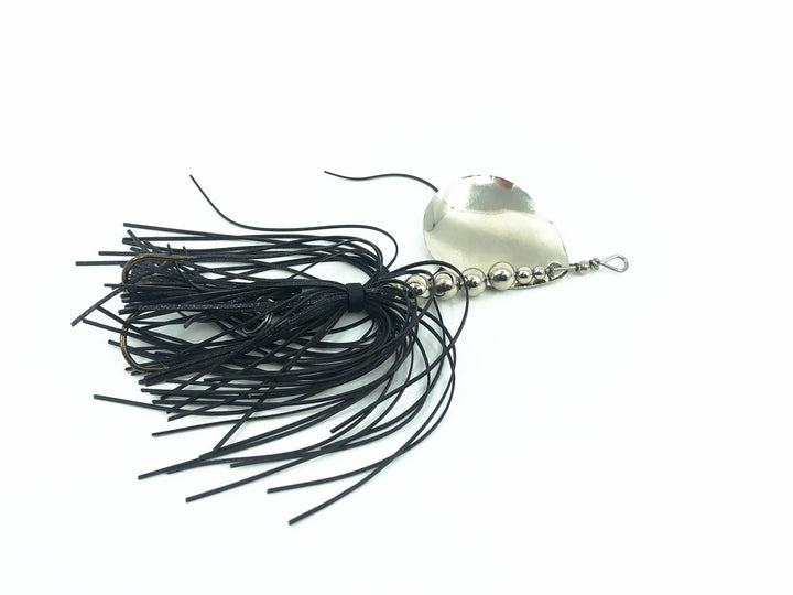 Grim Reaper Panfish Spinner 4", Silver Blade & Flasher/Black Tail