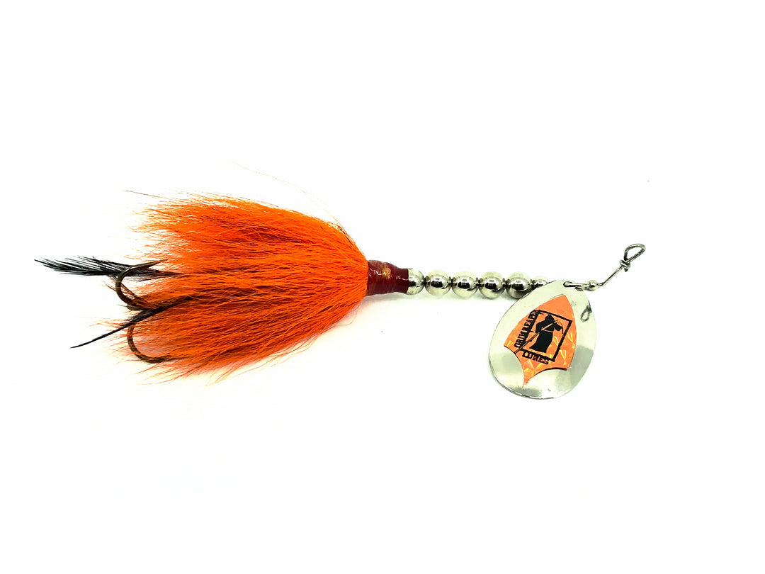 Grim Reaper Bucktail Spinner 9/10oz, Silver & Copper Blade/Orange & Black Bucktail