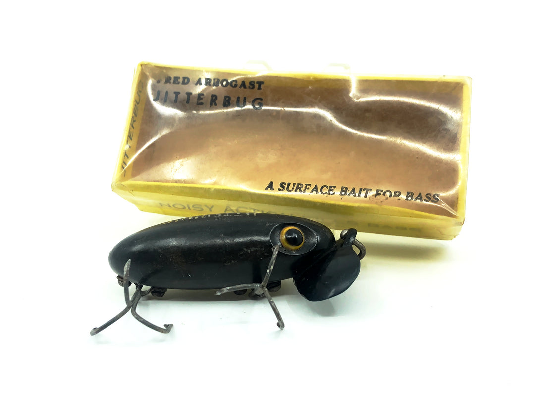 Arbogast Plastic Black Lip Jitterbug 1940's WWII Era, Black Color - War Bug!