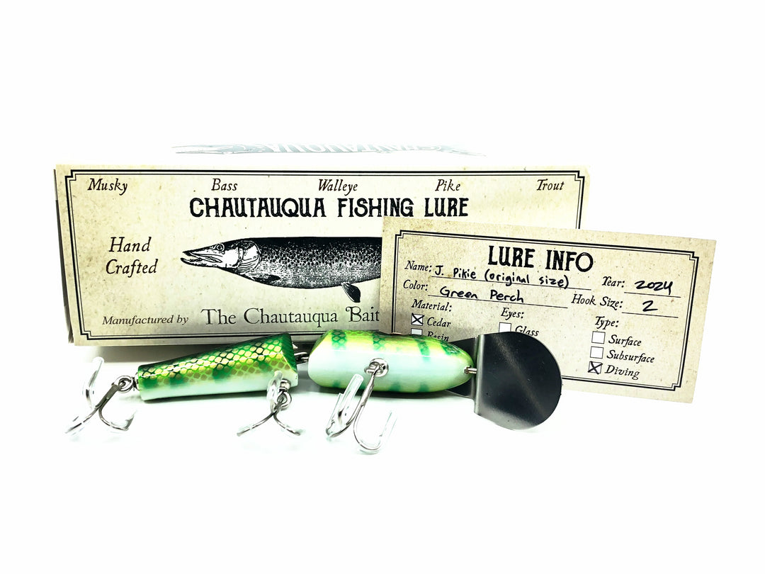 Chautauqua Custom Jointed Pikie Minnow, Green Caterpillar Color