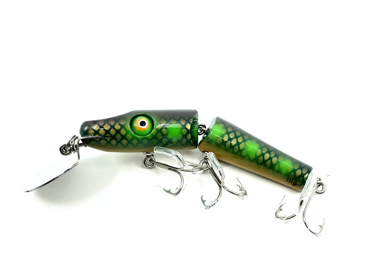 Chautauqua Custom Jointed Pikie Minnow, Green Caterpillar Color