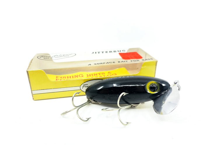 Arbogast Jitterbug 5/8oz, B Black Color with Box, Bugged-Eyed Model