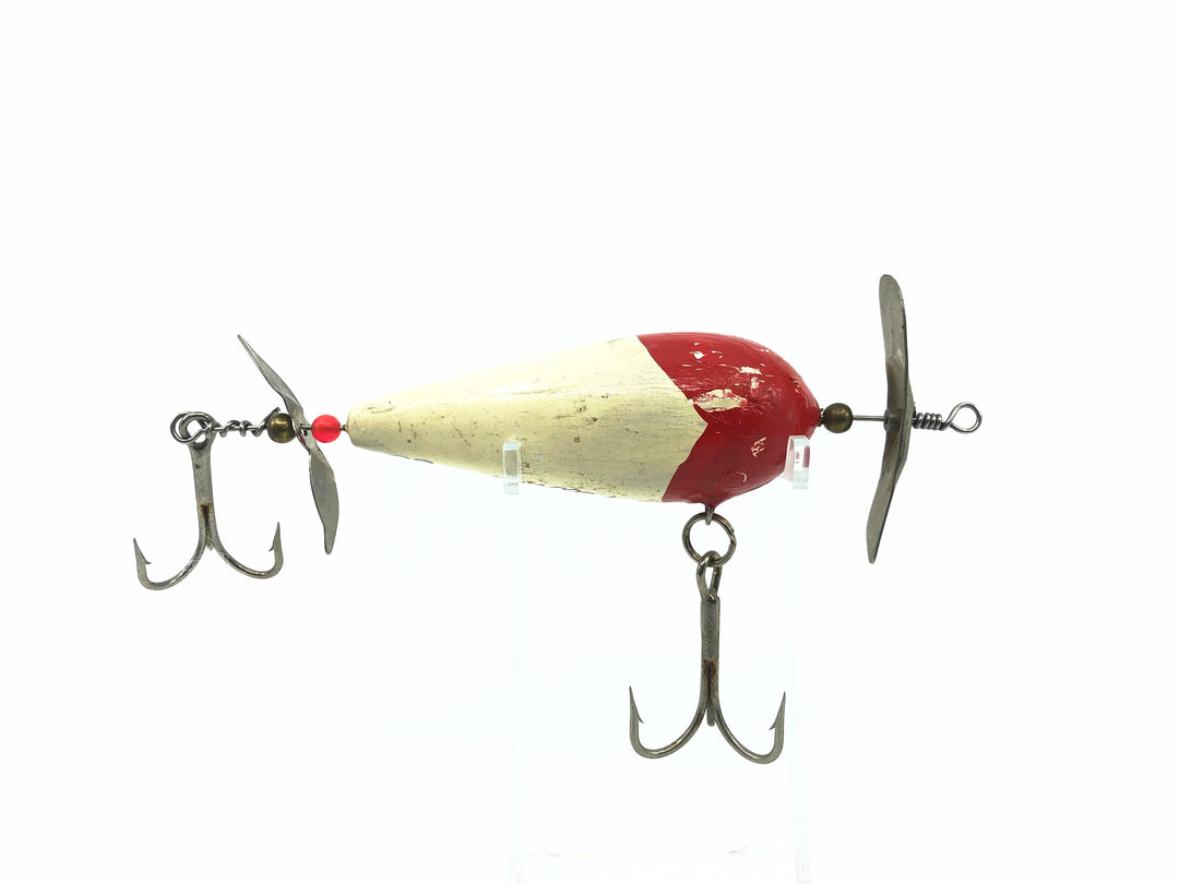 Alzbaits Topwater Musky Spinner, Red/White Color - Signed, 1988