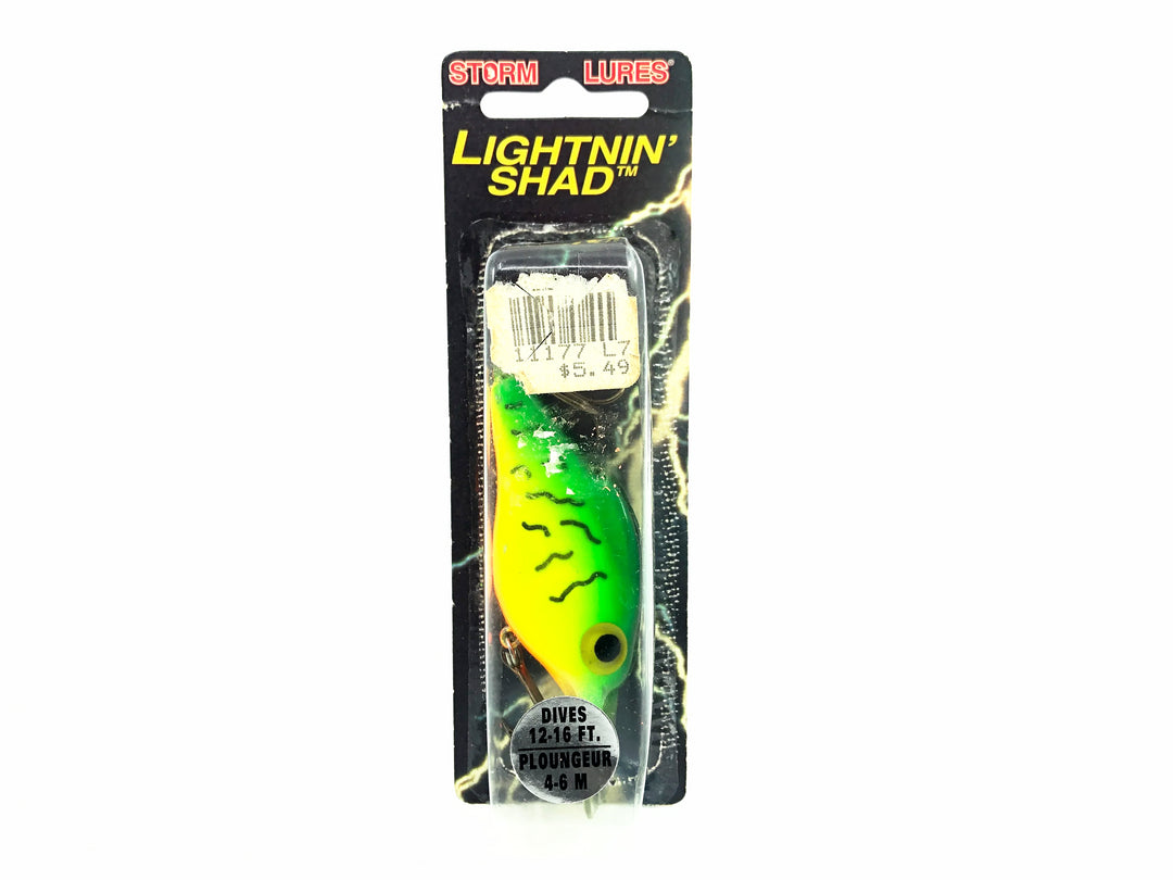 Storm Shallow Lightnin' Shad, Fire Tiger Color on Card