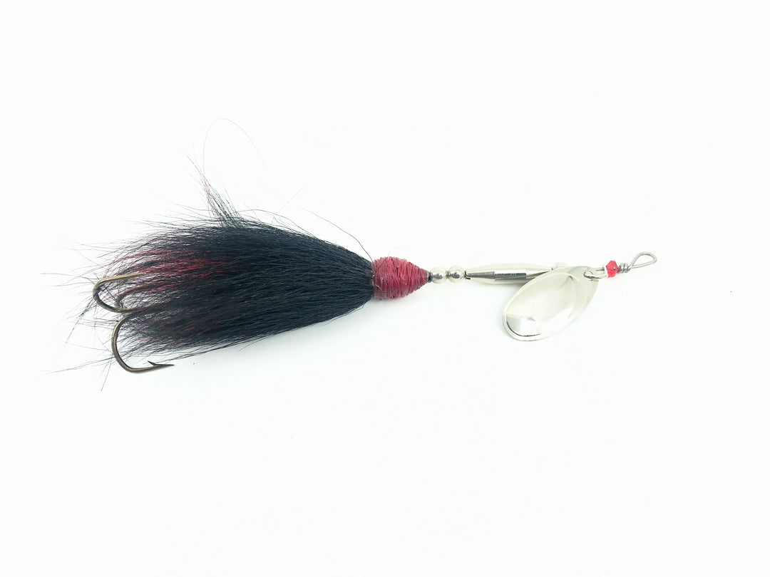 Pike Bucktail Spinner, Silver Blade/Black Tail Color - French Blade 1oz