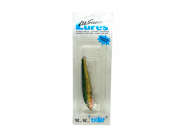 Lee Sisson Ticker Sisson's Minnow, Sparkle Perch Color on Card