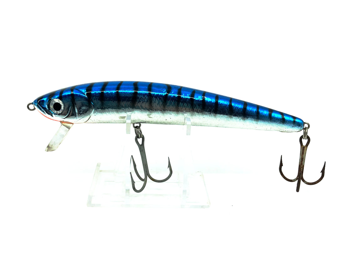 Bagley Top Gun #6, TG6-F7S Blue on Silver Chrome/Tiger Stripes Color