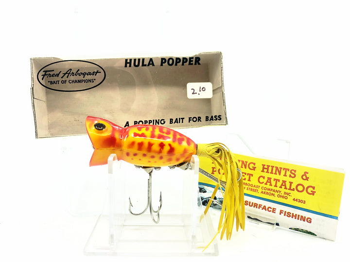 Arbogast Hula Popper 750, RK Red Coachdog Color w/Box - Bug-Eyed