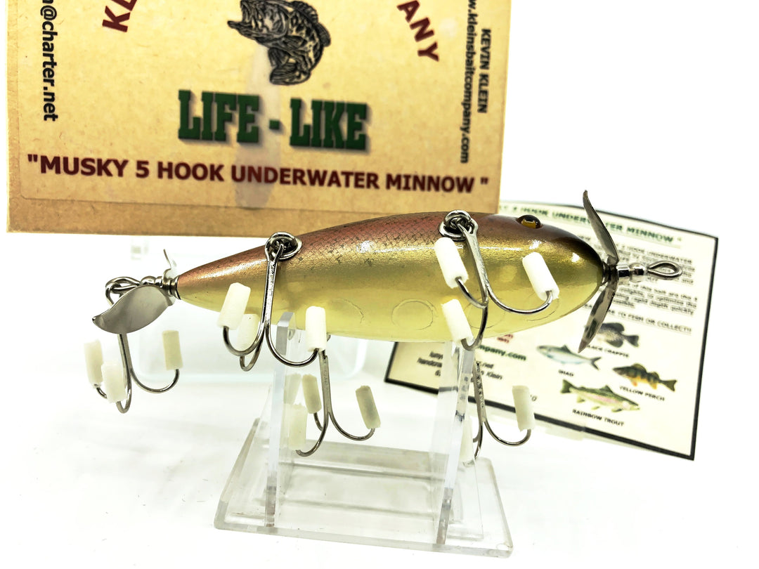 Klein's Bait Company Life-Like Musky 5 Hook Underwater Minnow, Rainbow Trout Color with Box