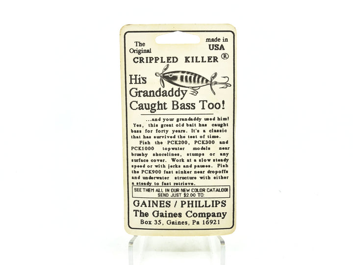 Gaines/Phillips Crippled Killer PCK-1000, #3 White/Red Head Color on Card