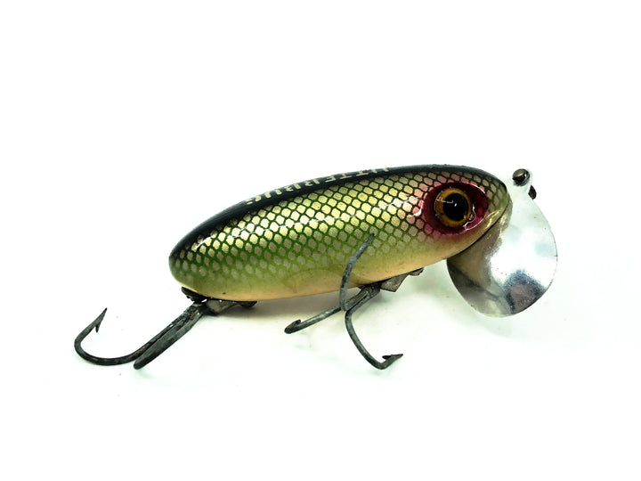 Arbogast Jitterbug 5/8oz, Green Shad Color, Vintage Bugged-Eyed Model