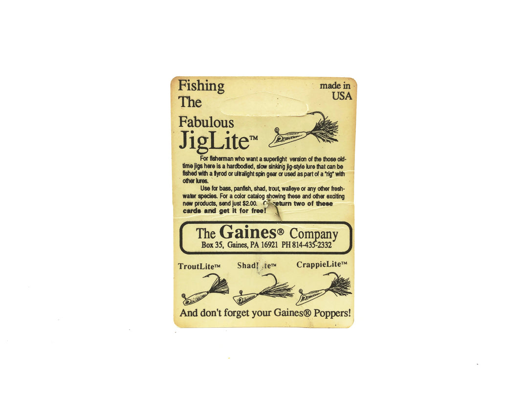 Gaines Phillips Jig Lite Crappie Lite, Red Amber Color on Card