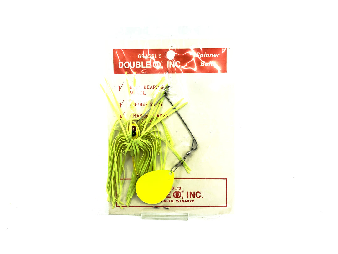 Grassl's Double OO spinner bait, Chartreuse Color on Card