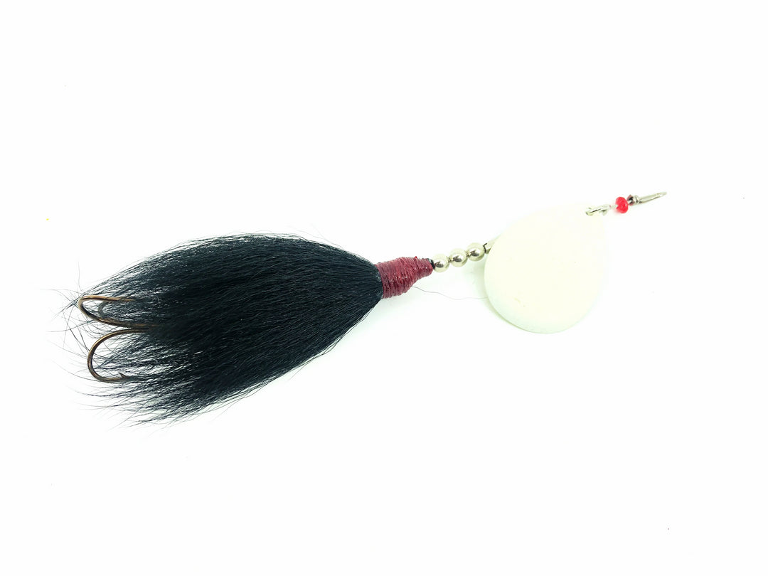 Musky Bucktail Spinner 1oz, Glow Blade/Black Tail Color