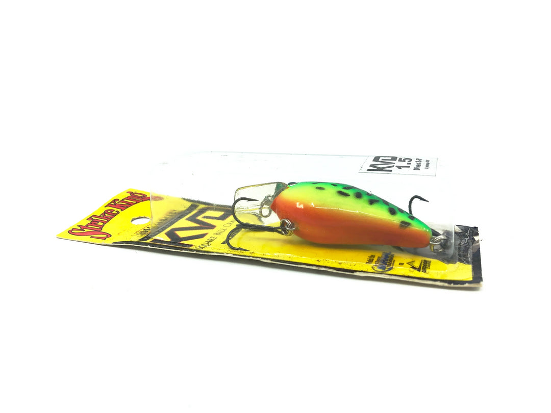 Strike King KVD Squarebill 1.5 Crankbait, Fire Tiger Color New on Card