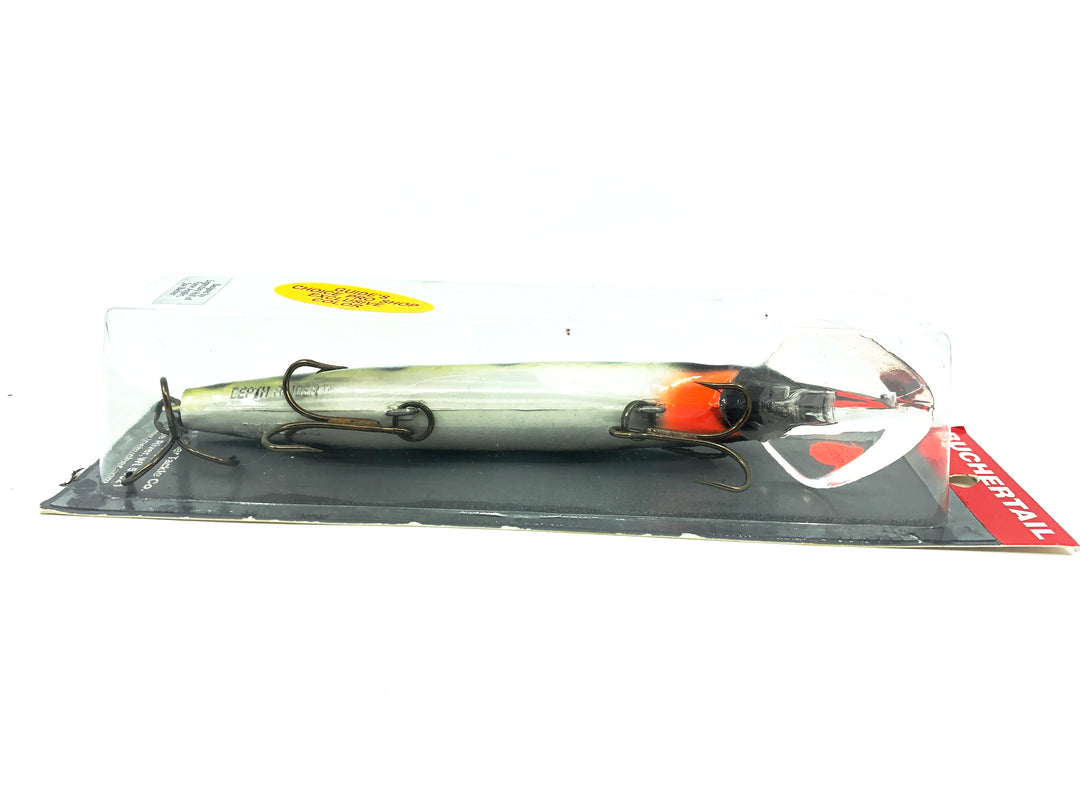 Joe Bucher Tackle Co. Buchertail Depth Raider 8", White Perch Color on Card- Exclusive Color