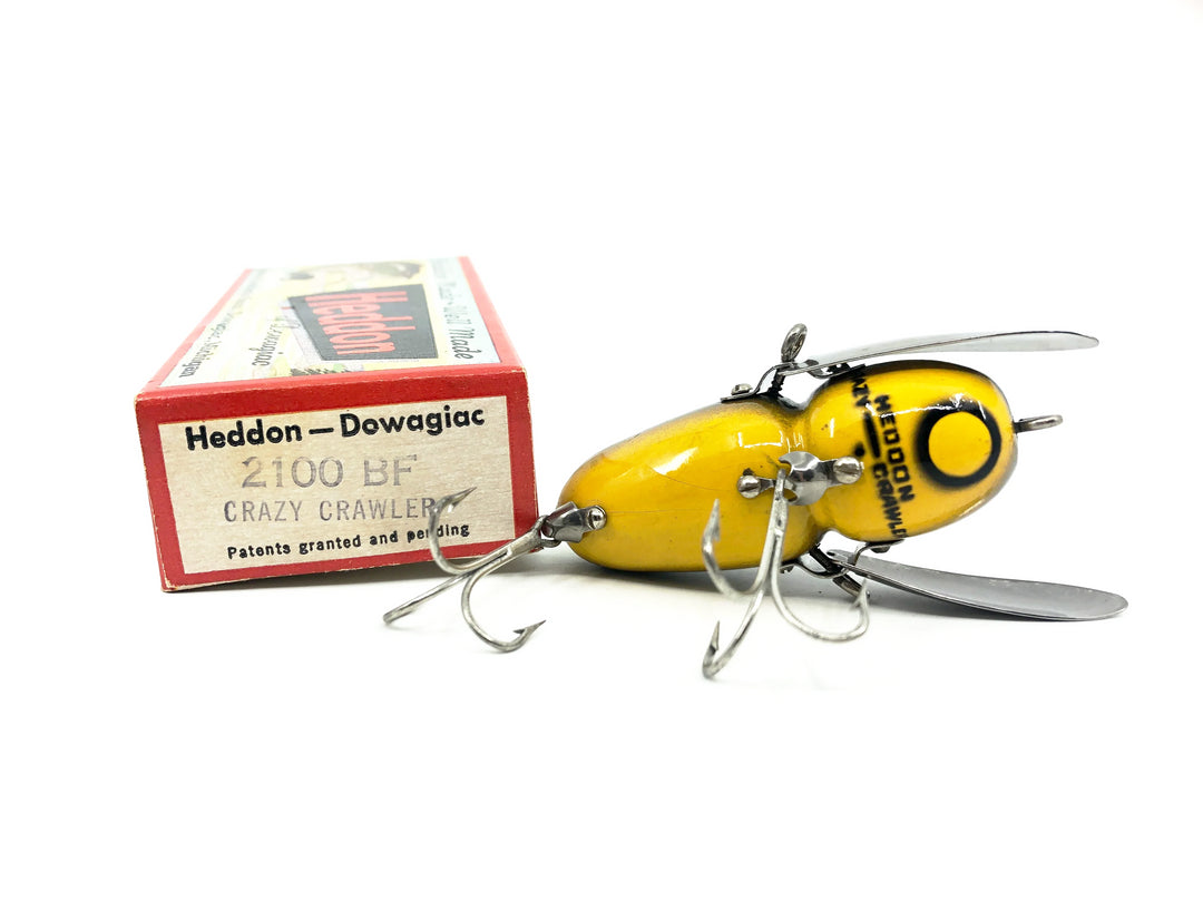 Heddon Crazy Crawler 2100, BF Bullfrog Color with Box & Catalog