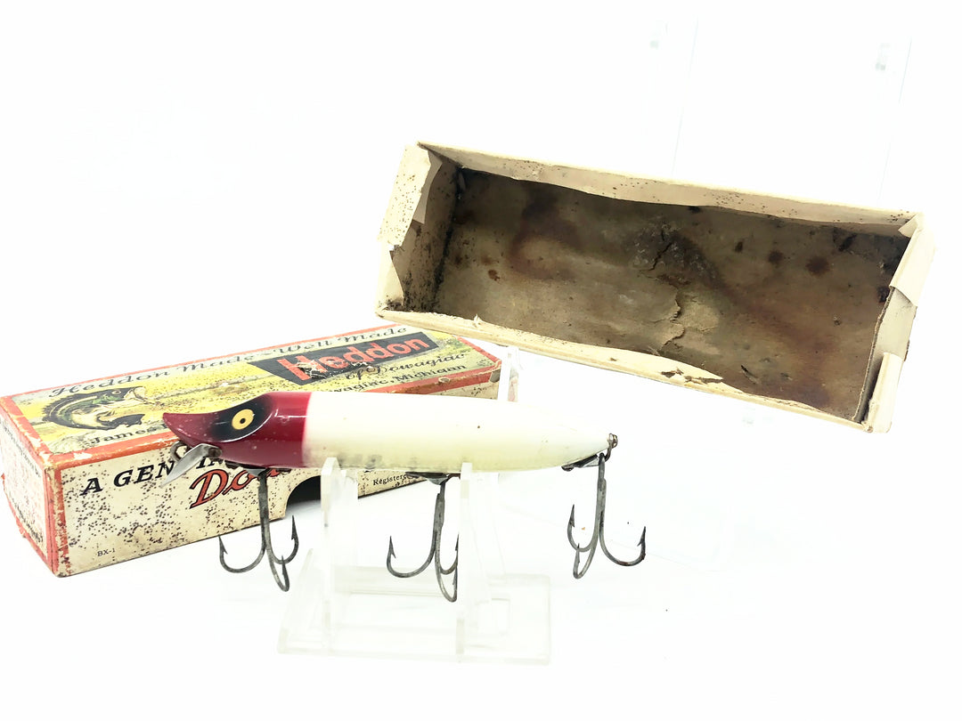 Heddon Vamp Spook, RH Red Head/White Color with Box