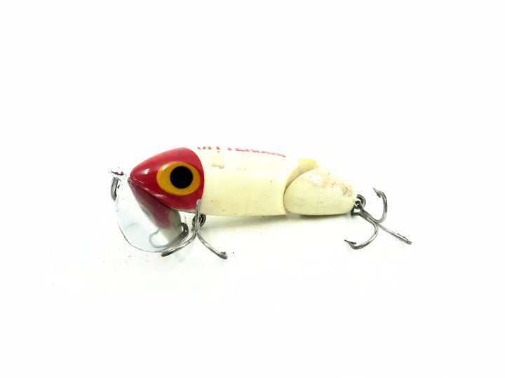 Arbogast Jointed Jitterbug, Red Head/White Color