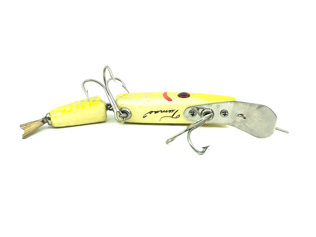 Alzbaits Al Tumas Jointed Pikie Metal Tail Musky Lure, Yellow/Scale Finish - Signed