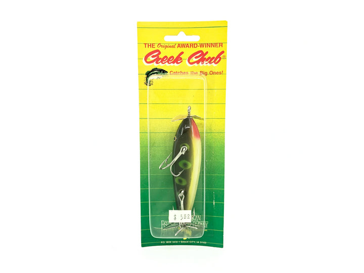 Creek Chub 1500P Injured Minnow, F Frog Color on Card