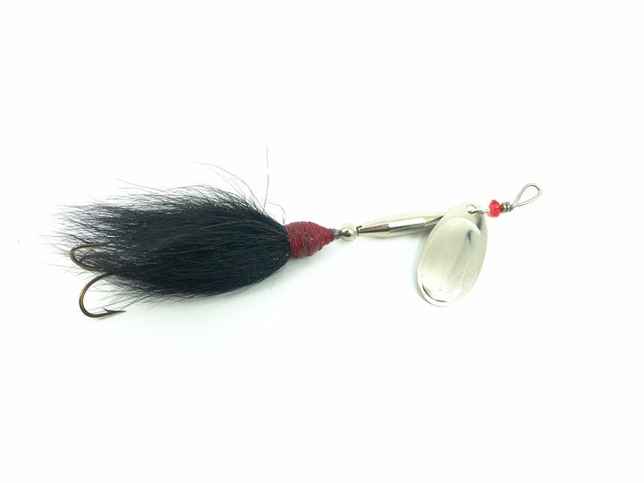 Pike Bucktail Spinner, Silver Blade/Black Tail Color - French Blade